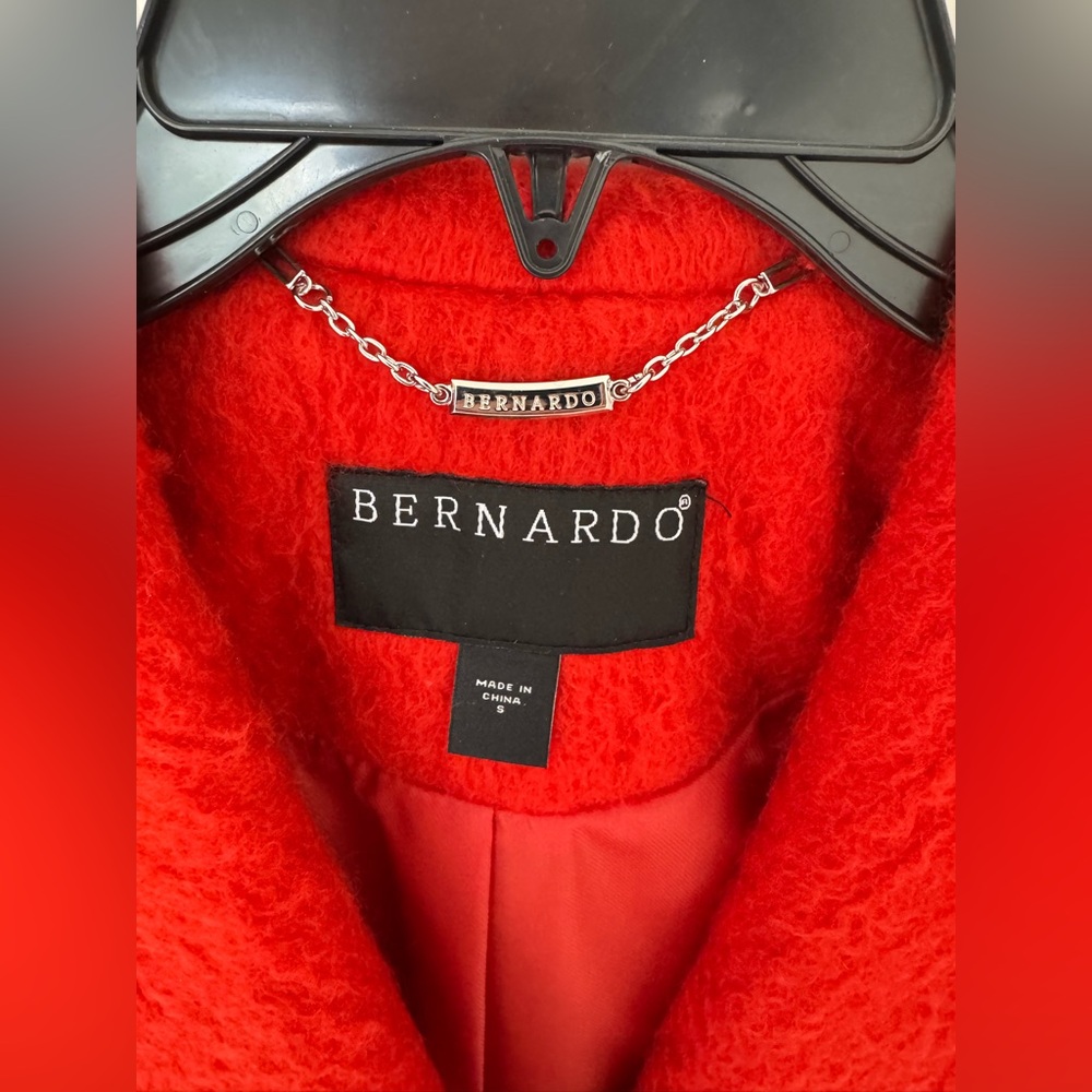 Bernardo Textured Long Coat Burnt Orange Red - Picture 4 of 11